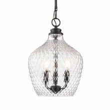 Golden Canada 1088-3P BLK-CLR - Golden Lighting Adeline 3-light Pendant in Matte Black
